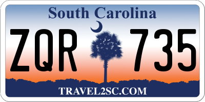 SC license plate ZQR735