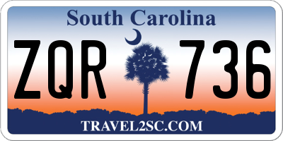 SC license plate ZQR736
