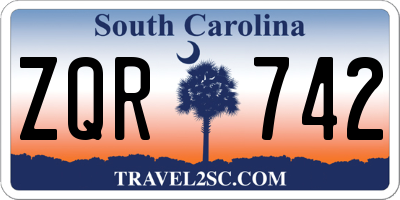 SC license plate ZQR742