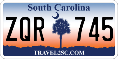 SC license plate ZQR745