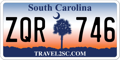SC license plate ZQR746