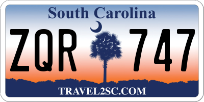 SC license plate ZQR747
