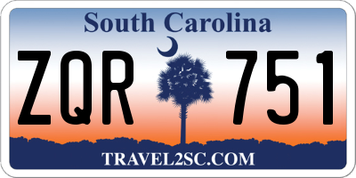 SC license plate ZQR751