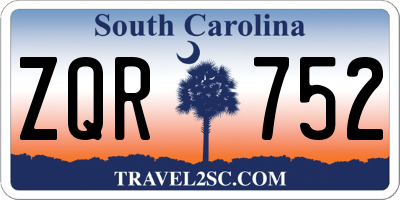 SC license plate ZQR752
