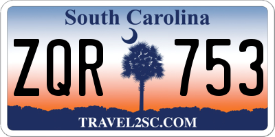 SC license plate ZQR753