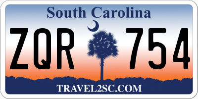 SC license plate ZQR754