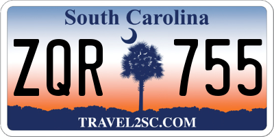 SC license plate ZQR755