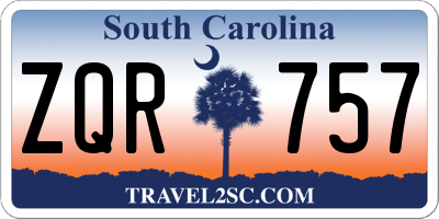 SC license plate ZQR757