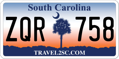 SC license plate ZQR758