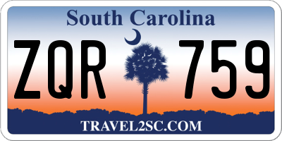 SC license plate ZQR759