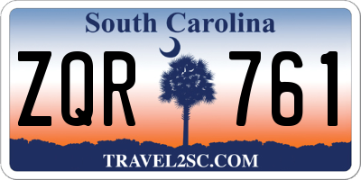 SC license plate ZQR761