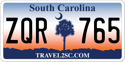 SC license plate ZQR765