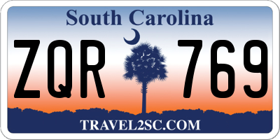 SC license plate ZQR769