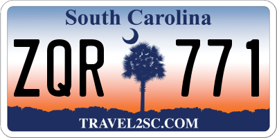 SC license plate ZQR771