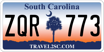 SC license plate ZQR773