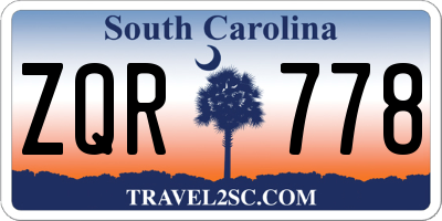 SC license plate ZQR778
