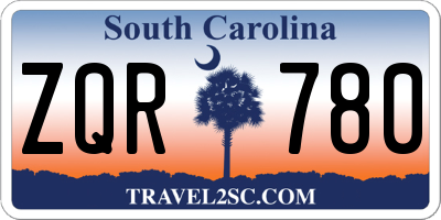 SC license plate ZQR780