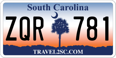 SC license plate ZQR781