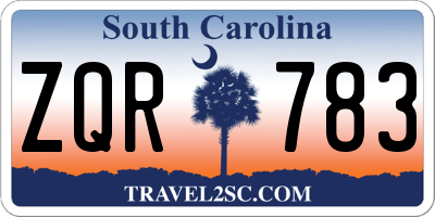 SC license plate ZQR783