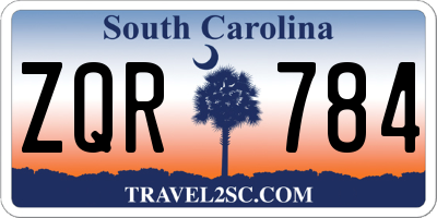 SC license plate ZQR784