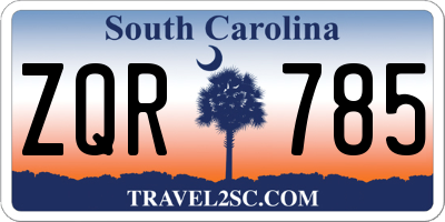 SC license plate ZQR785