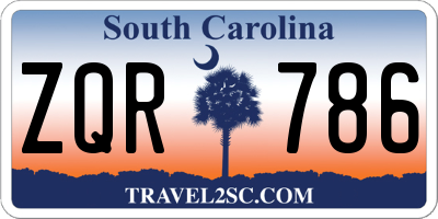 SC license plate ZQR786