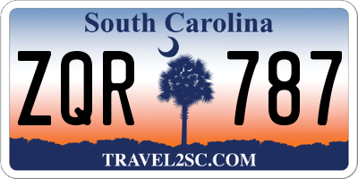 SC license plate ZQR787