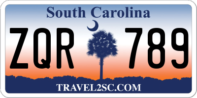 SC license plate ZQR789