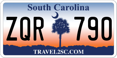 SC license plate ZQR790