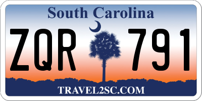 SC license plate ZQR791