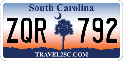 SC license plate ZQR792