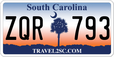 SC license plate ZQR793