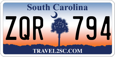 SC license plate ZQR794