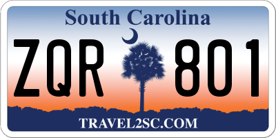 SC license plate ZQR801