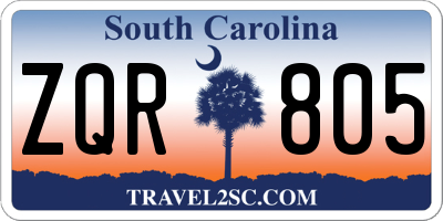 SC license plate ZQR805