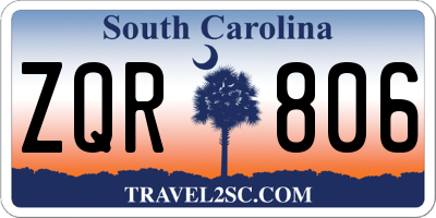 SC license plate ZQR806