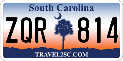 SC license plate ZQR814