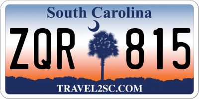 SC license plate ZQR815