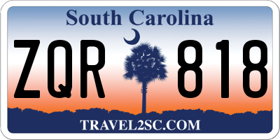 SC license plate ZQR818