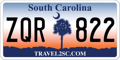 SC license plate ZQR822