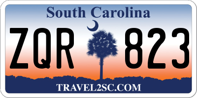 SC license plate ZQR823