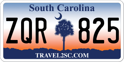 SC license plate ZQR825
