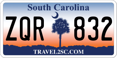 SC license plate ZQR832