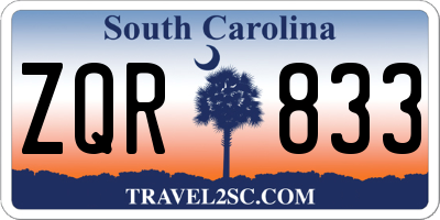 SC license plate ZQR833