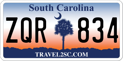 SC license plate ZQR834