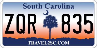 SC license plate ZQR835