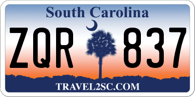 SC license plate ZQR837