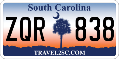 SC license plate ZQR838