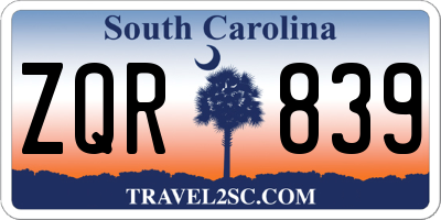 SC license plate ZQR839