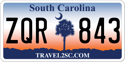 SC license plate ZQR843
